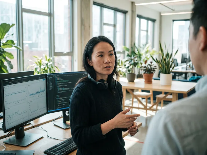 Data Scientist im hellen Großraumbüro